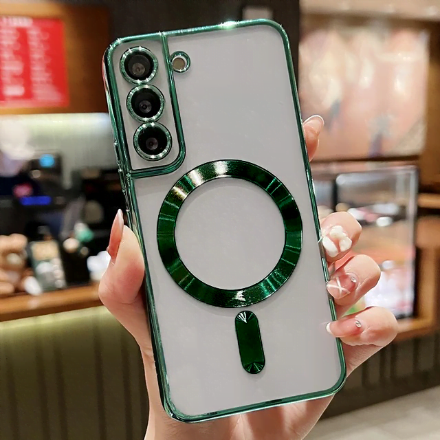 Galaxy S22 - Coque Transparente Magsafe finition Plaquée