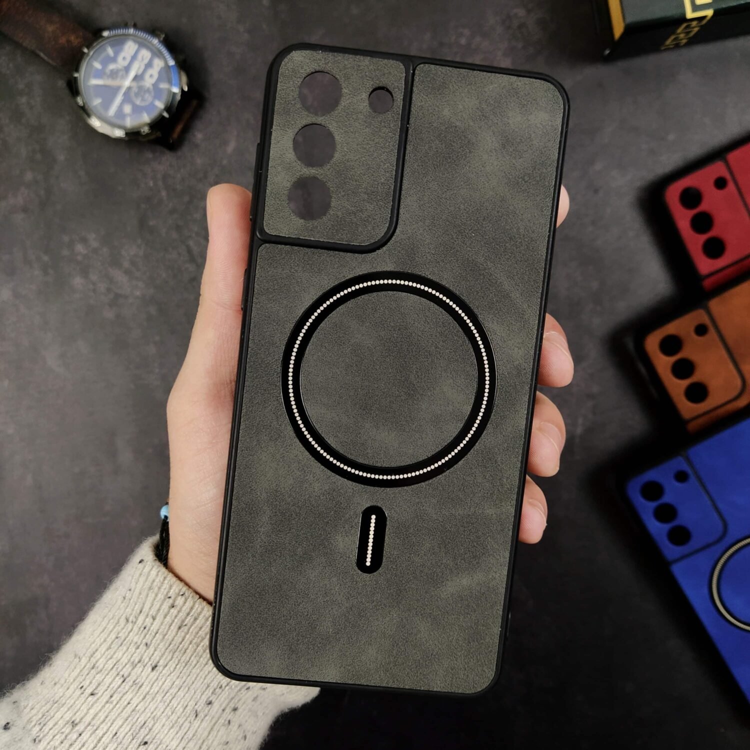 Galaxy S21 Plus - Coque Magnétique Magsafe En Cuir PU