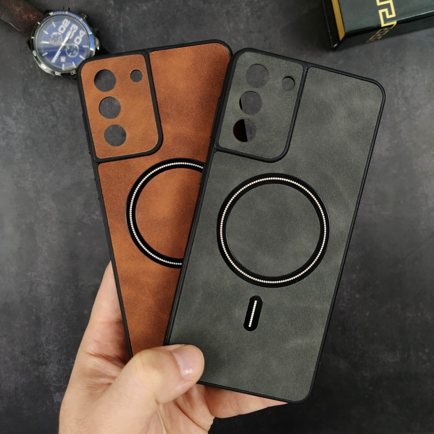 Galaxy S21 Plus - Coque Magnétique Magsafe En Cuir PU