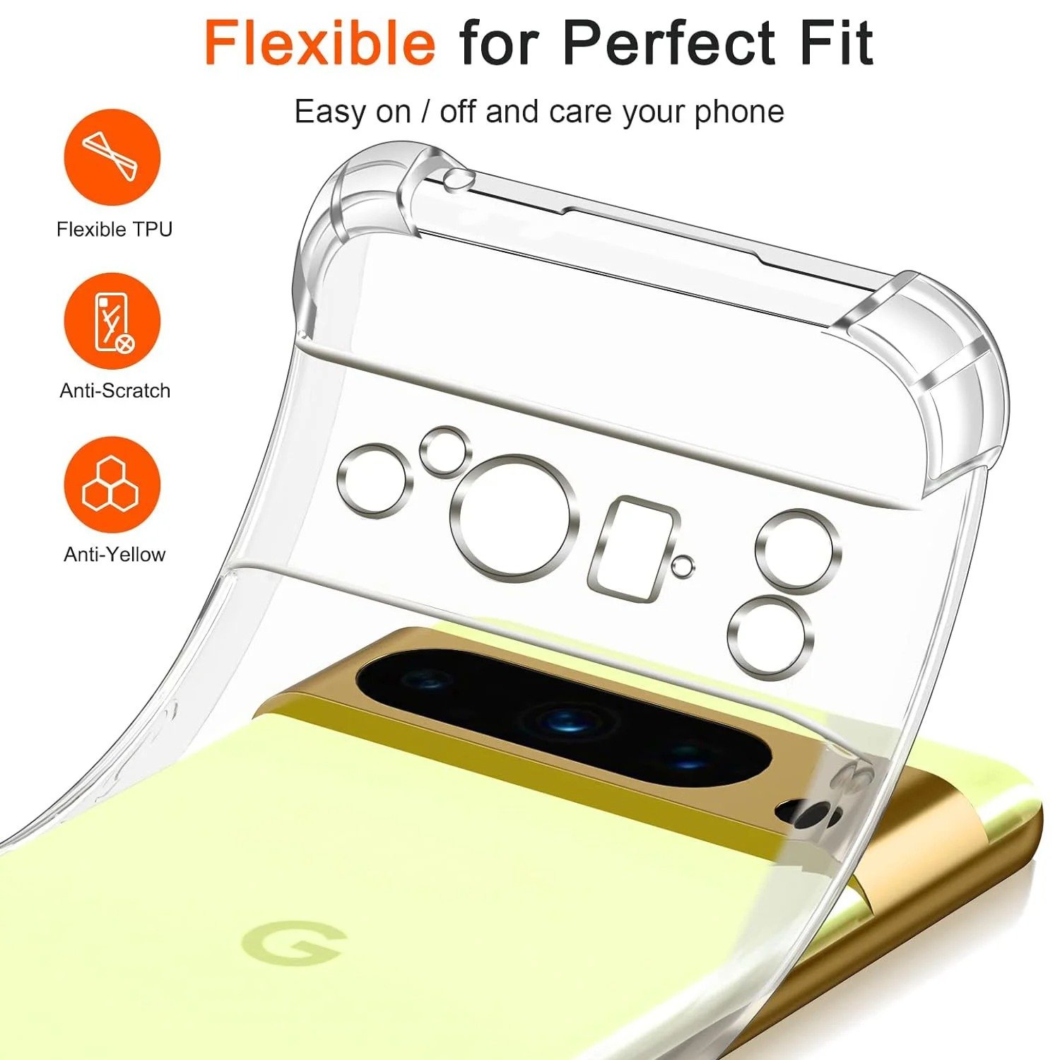 Pixel 8 Pro - Coque Transparente SIMEITU