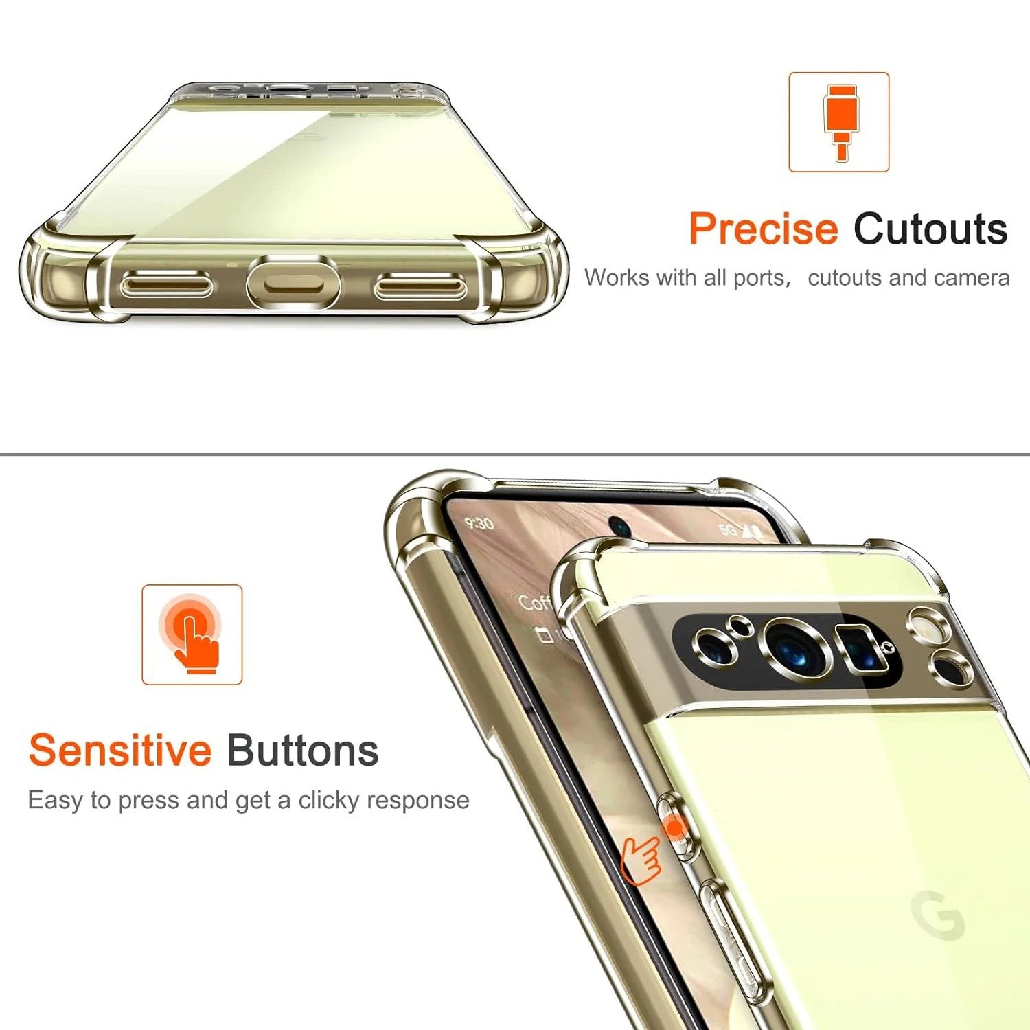 Pixel 8 Pro - Coque Transparente SIMEITU