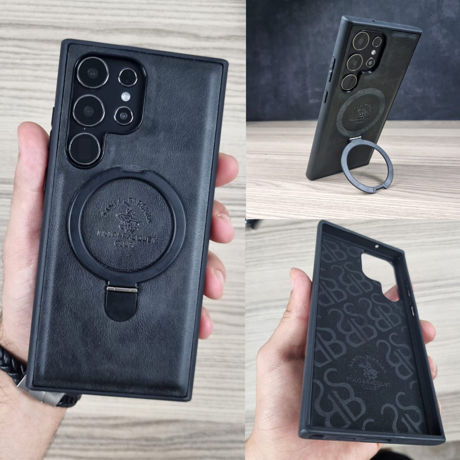 S_B_black Galaxy S24 Ultra - Coque Magnétique Avec Support SANTA BARBARA Original