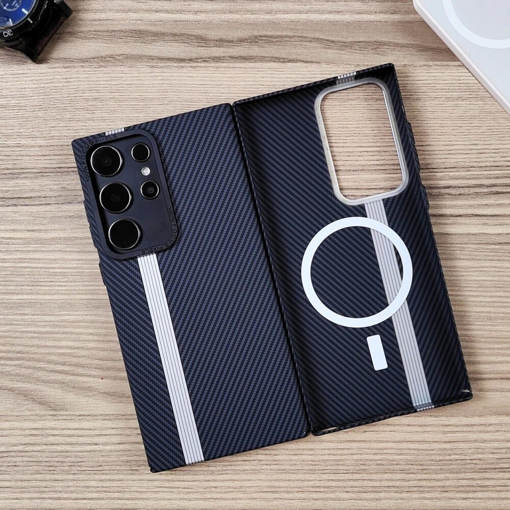 Galaxy S23 Ultra - Coque Magnétique effet Fibre de Carbone