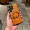 Galaxy S23 Ultra - Coque Luxueuse en Cuir Pu Avec Anneau de Support Magnétique