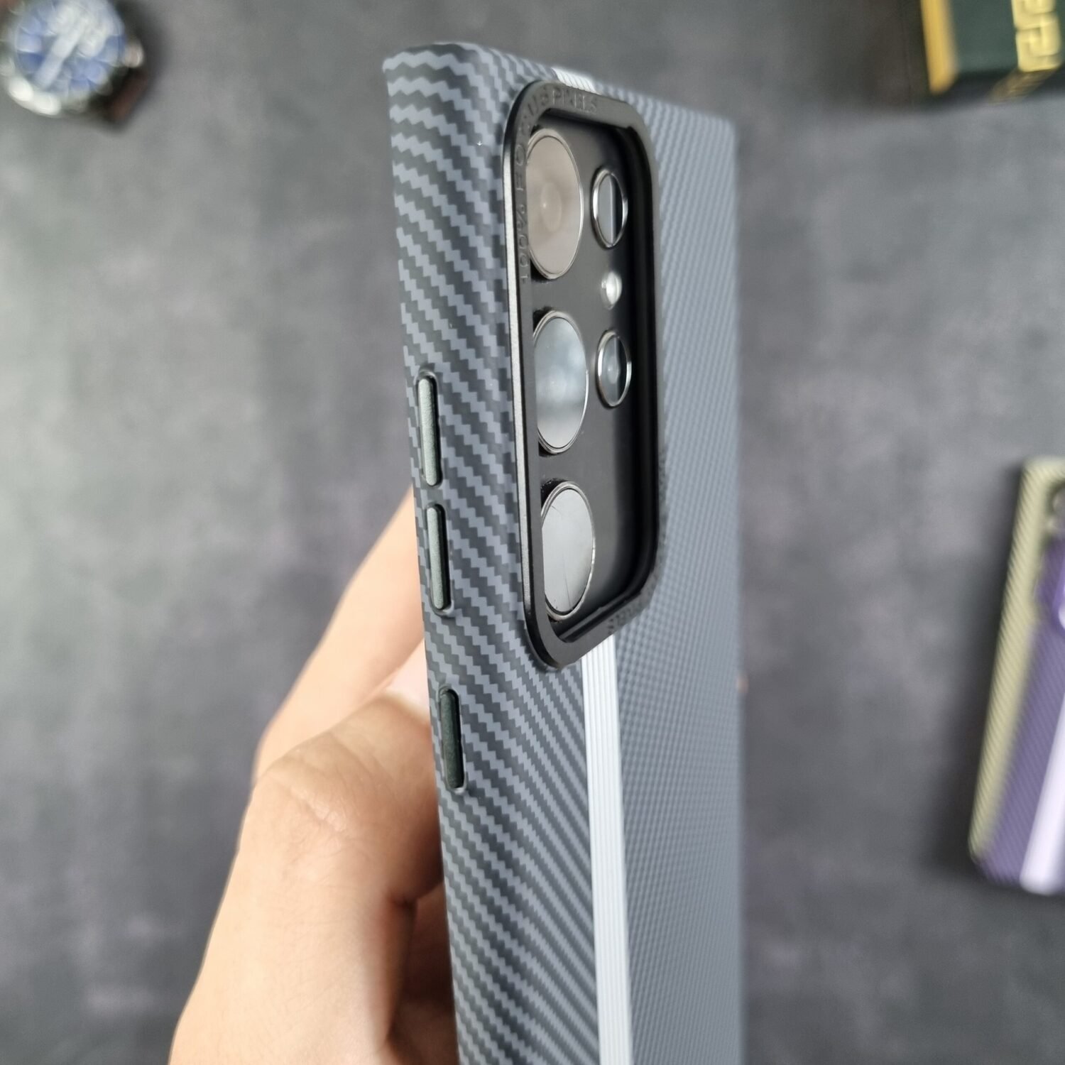 Galaxy S23 Ultra - Coque Magnétique effet Fibre de Carbone