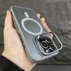 IPhone 15 Pro Max - Coque Fumée Magsafe Originale + Lentilles de Protection Caméra