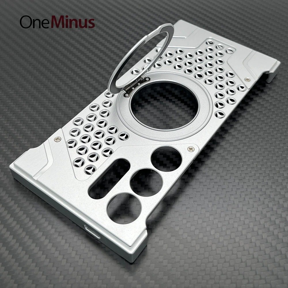 Galaxy S23 Ultra - Coque Magnétique en Aluminium avec Support Rotatif
