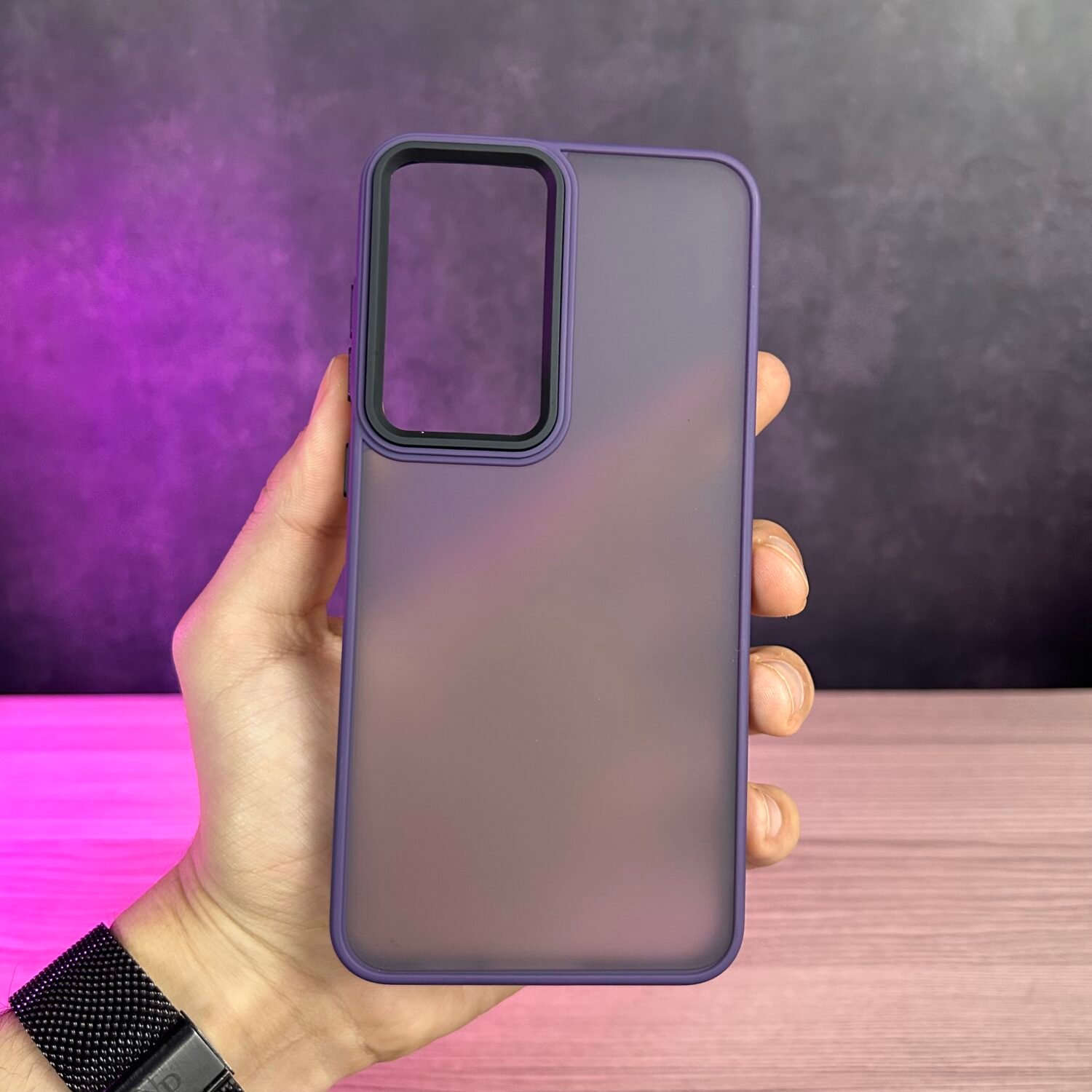 Galaxy S24 Fe - Coque Transparente en Silicone Fumé Avec Bordure Mat