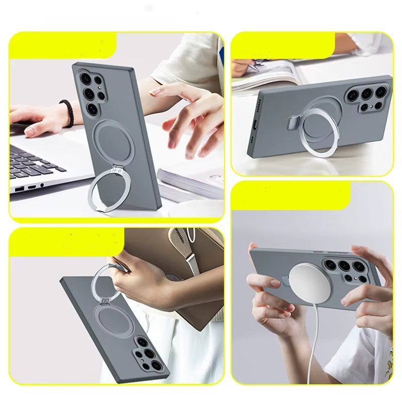 Galaxy S24 Ultra - Coque En Silicone Haut de Gamme  Magsafe Avec Support