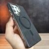 Galaxy S25 Ultra - Coque Haut De Gamme Magsafe En Cuir Pu Avec Bordure Doré