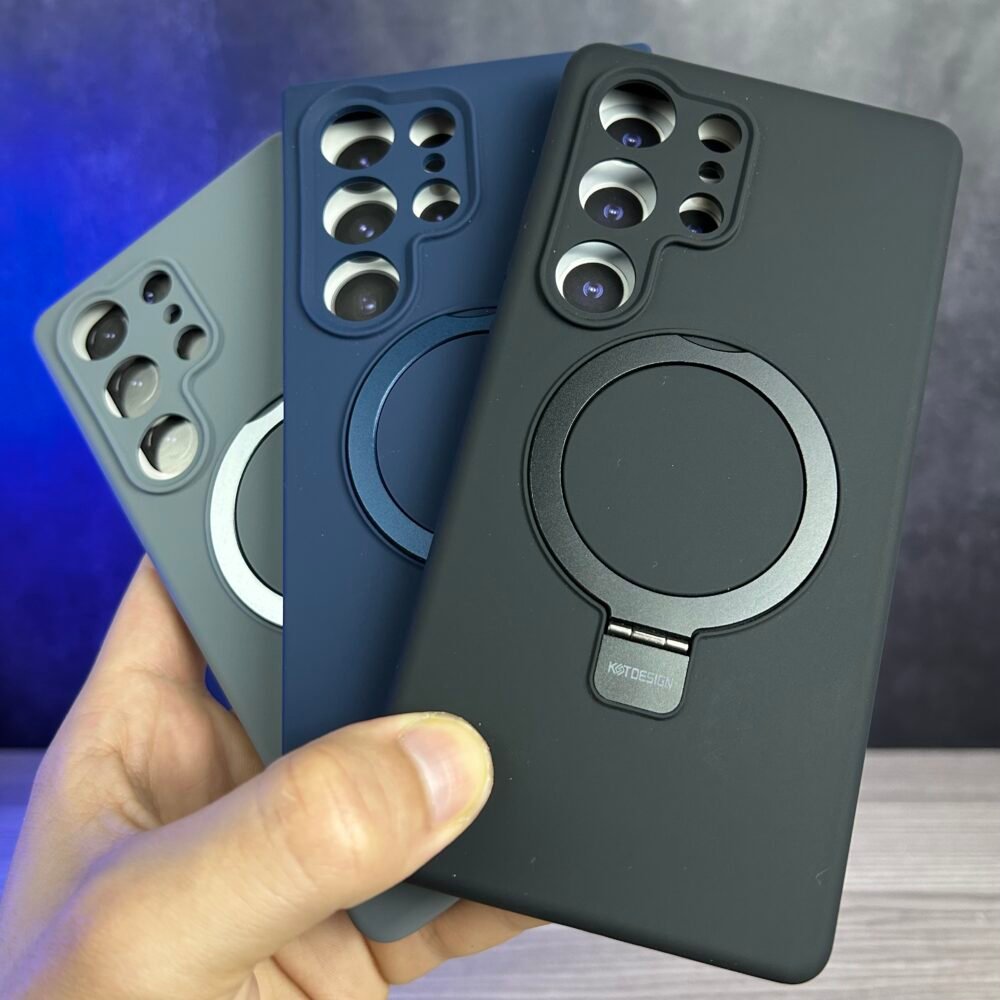 Galaxy S24 Ultra - Coque En Silicone Haut de Gamme  Magsafe Avec Support