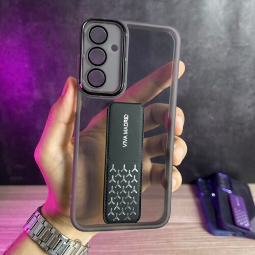 Galaxy A36/A56 - Coque Transparente Fumée à Sangle de Support