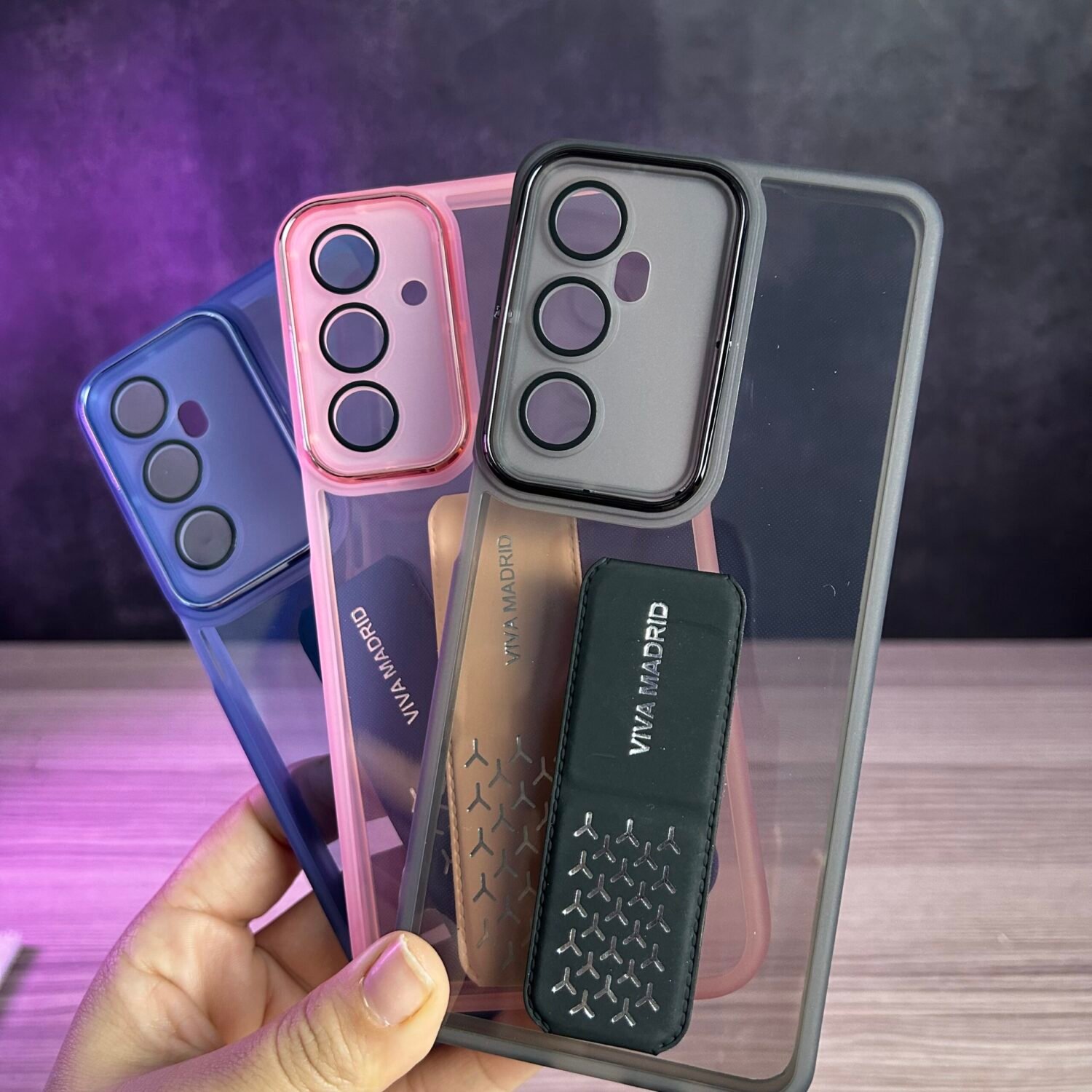 Realme C65 4G - Coque Transparente Fumée à Sangle de Support