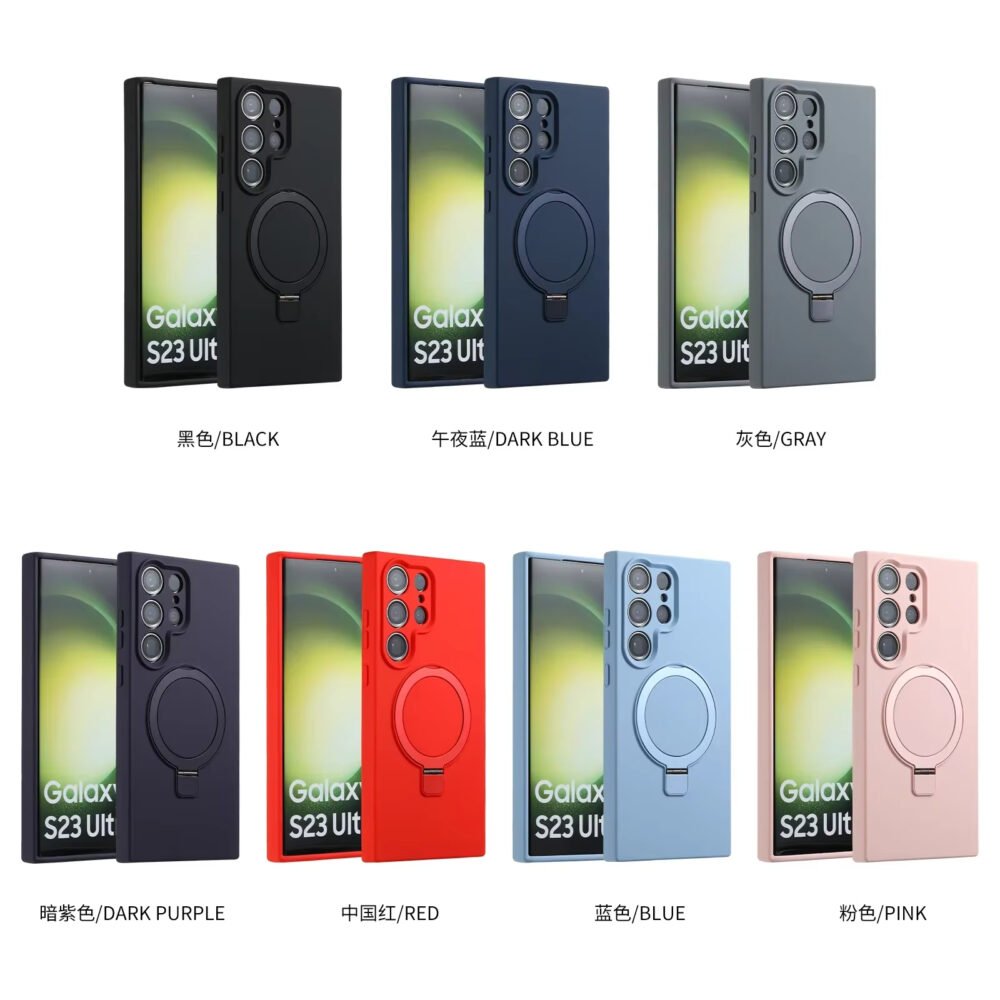 Galaxy S24 Ultra - Coque En Silicone Haut de Gamme  Magsafe Avec Support