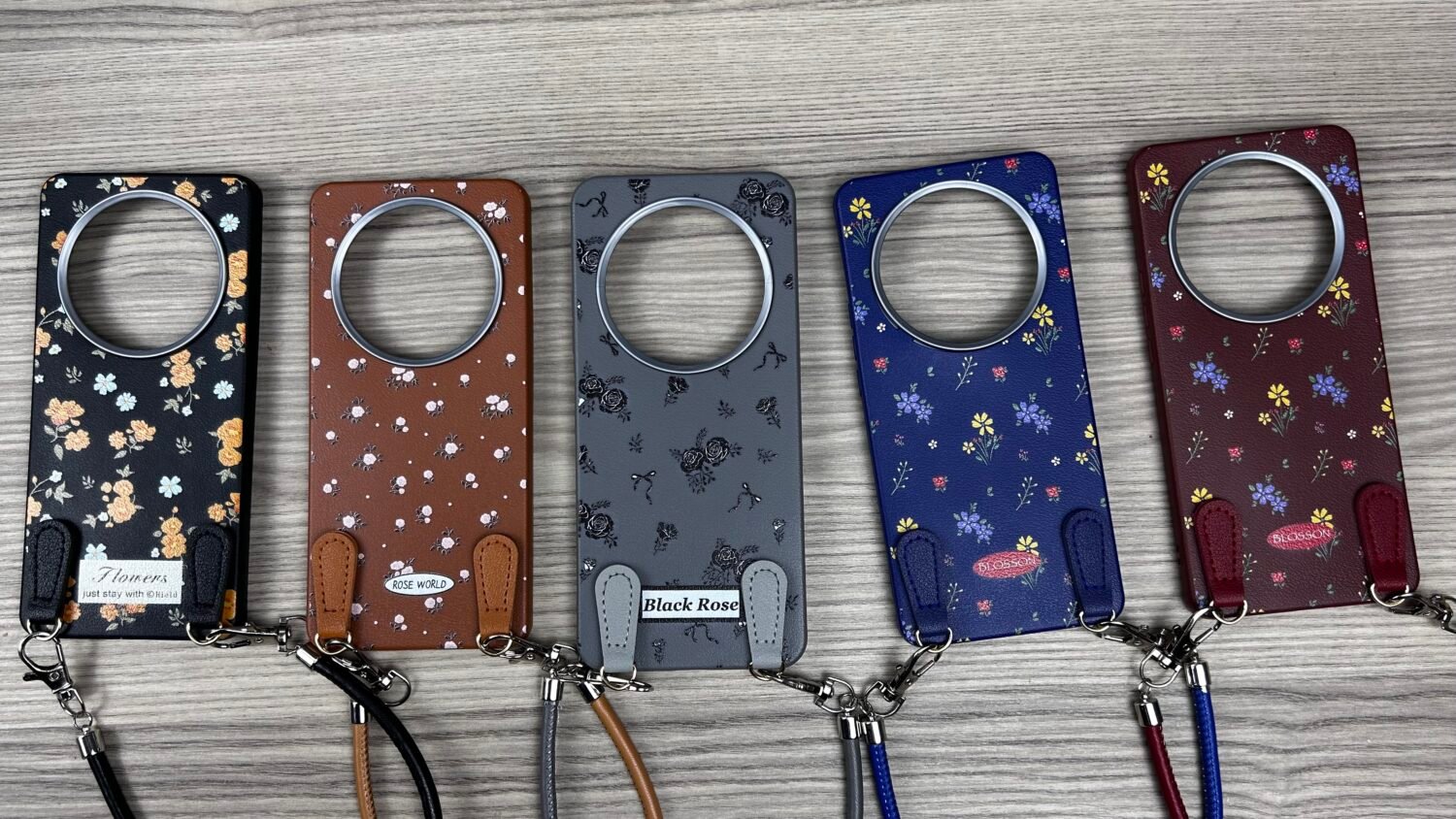 Honor X9B - Coque En Cuir Pu Motif florale avec Lanière
