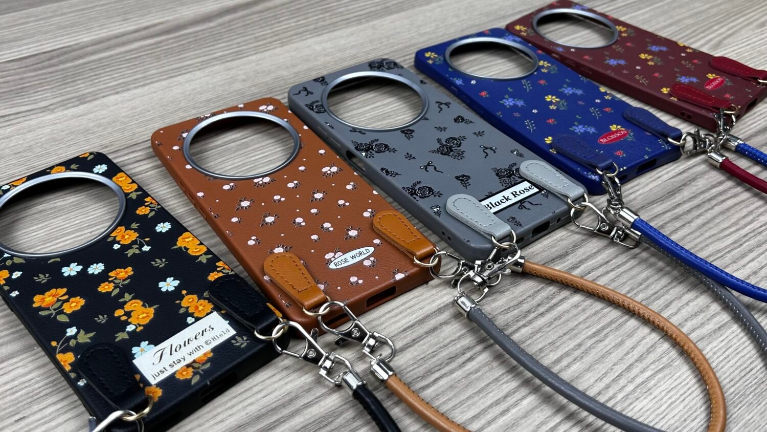 Honor X9B - Coque En Cuir Pu Motif florale avec Lanière