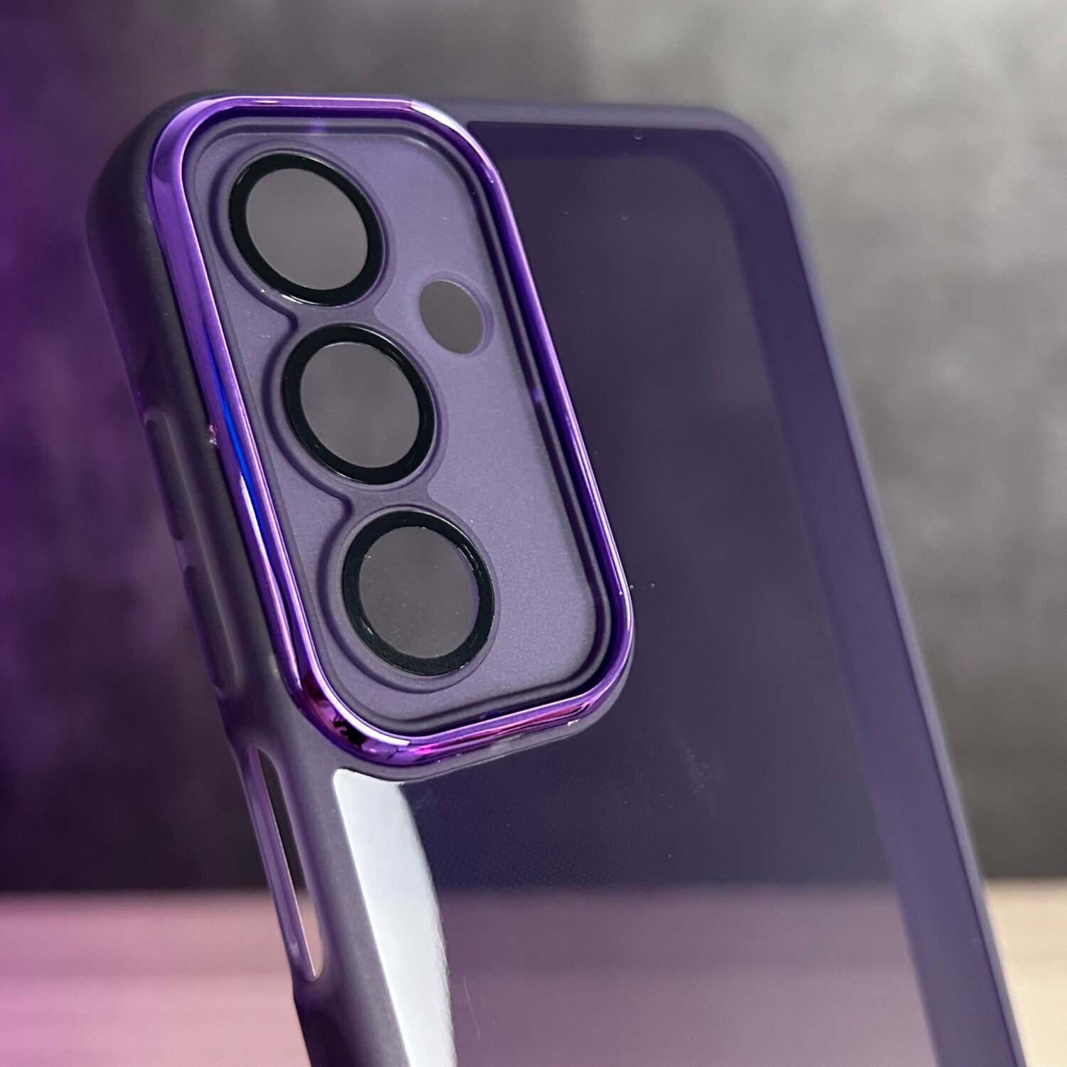 Galaxy A16- Coque Transparente en Silicone Fumé Avec Protection de Caméra V2