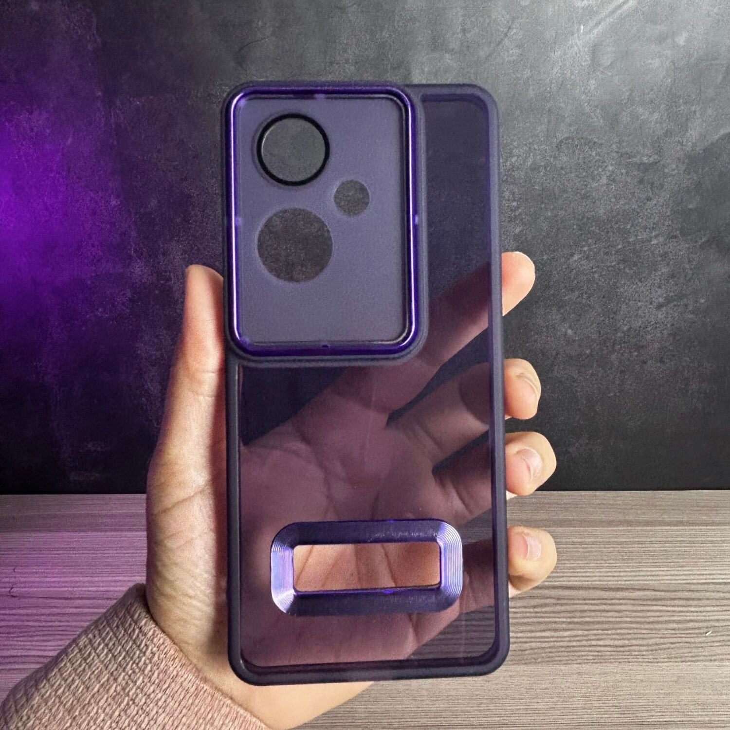 Reno 11F - Coque Transparente en Silicone Fumé Avec Protection de Caméra V2