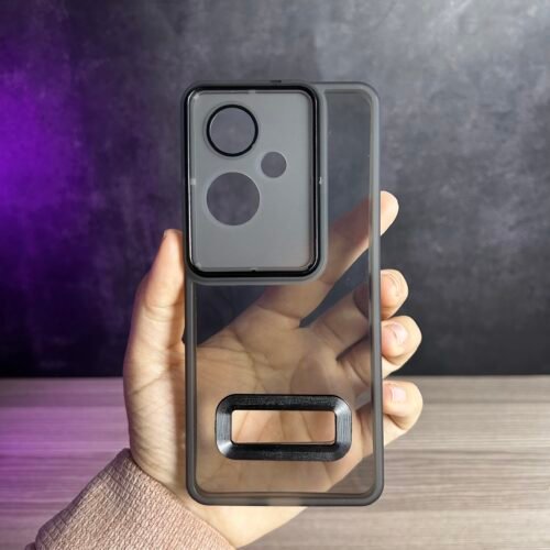 Reno 11F - Coque Transparente en Silicone Fumé Avec Protection de Caméra V2