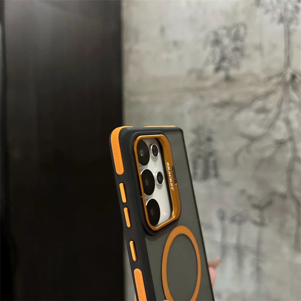 Coque Haut de gamme Magsafe dos Mat Fumé Avec Support