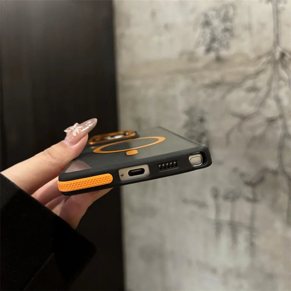 Coque Haut de gamme Magsafe dos Mat Fumé Avec Support