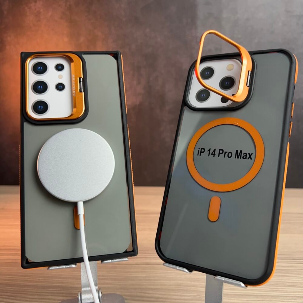 Coque Haut de gamme Magsafe dos Mat Fumé Avec Support