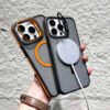 Coque Haut de gamme Magsafe dos Mat Fumé Avec Support