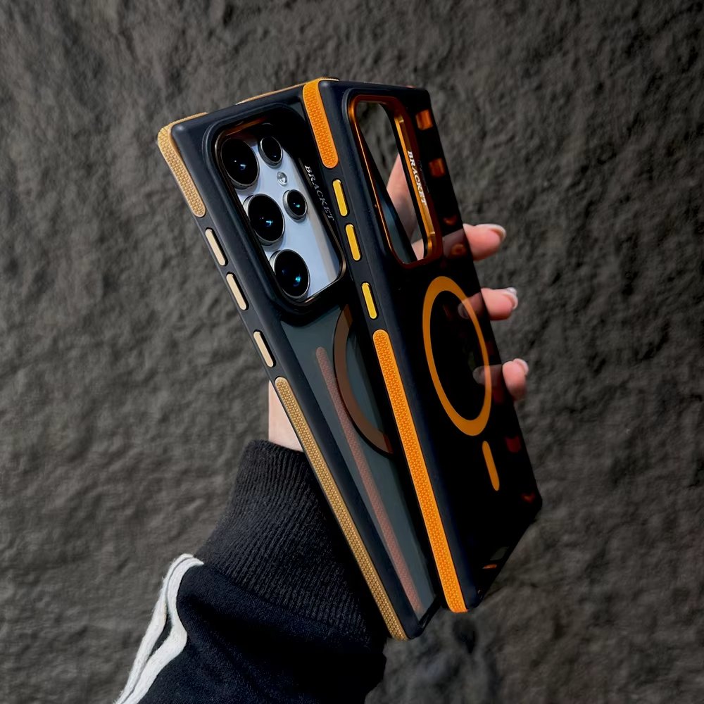 Coque Haut de gamme Magsafe dos Mat Fumé Avec Support