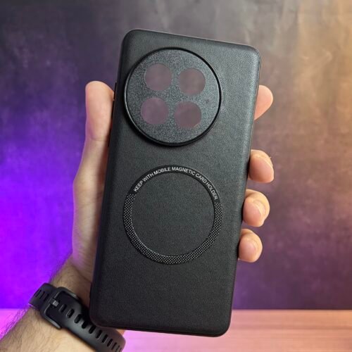 OnePlus 13 - Coque Haut De Gamme Magnétique En Cuir PU Avec Bordure Noir