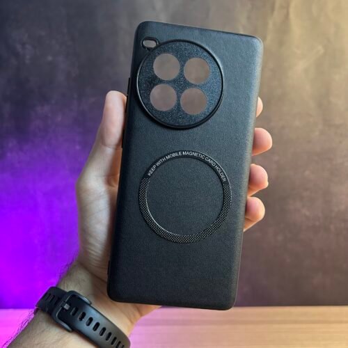 OnePlus Ace 3 Pro- Coque Haut De Gamme Magnétique En Cuir PU Avec Bordure Noir