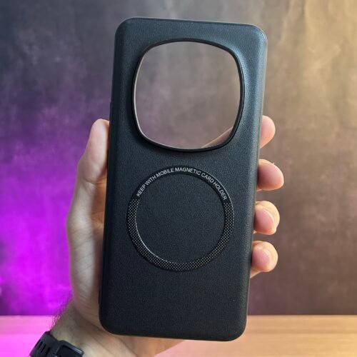Honor Magic 6 Pro  - Coque Haut De Gamme Magnétique En Cuir PU Avec Bordure Noir