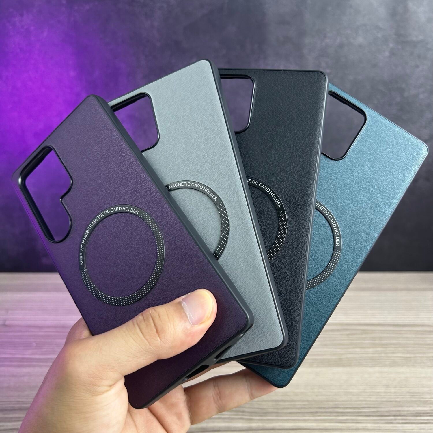 Galaxy S25 Ultra - Coque Haut De Gamme Magnétique En Cuir PU Avec Bordure Noir