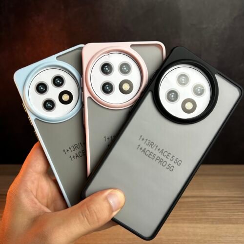 OnePlus 13R | Ace 5 | Ace 5 PRO - Coque Transparente en Silicone Fumé Avec Bordure Mat