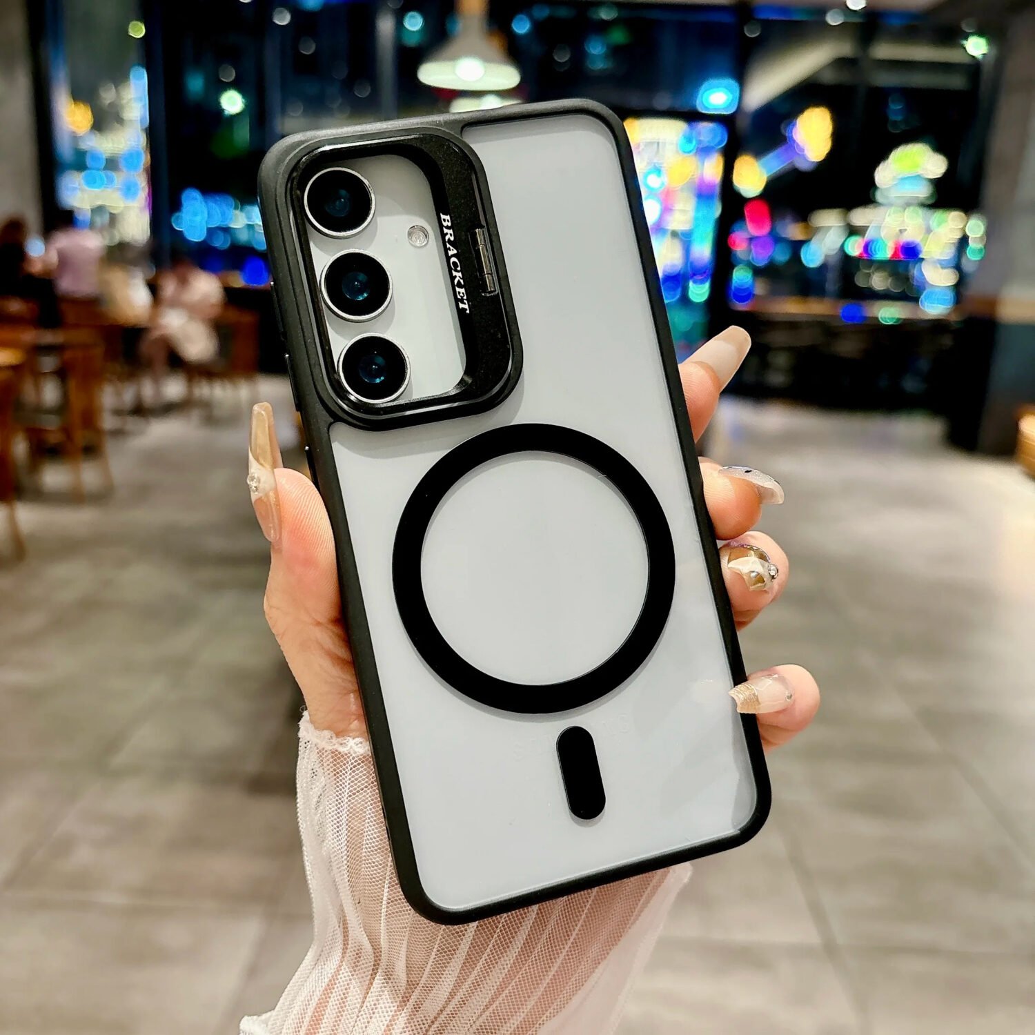 1 Galaxy A56 / A36 - Coque Haut de Gamme Transparente Magsafe Avec Support