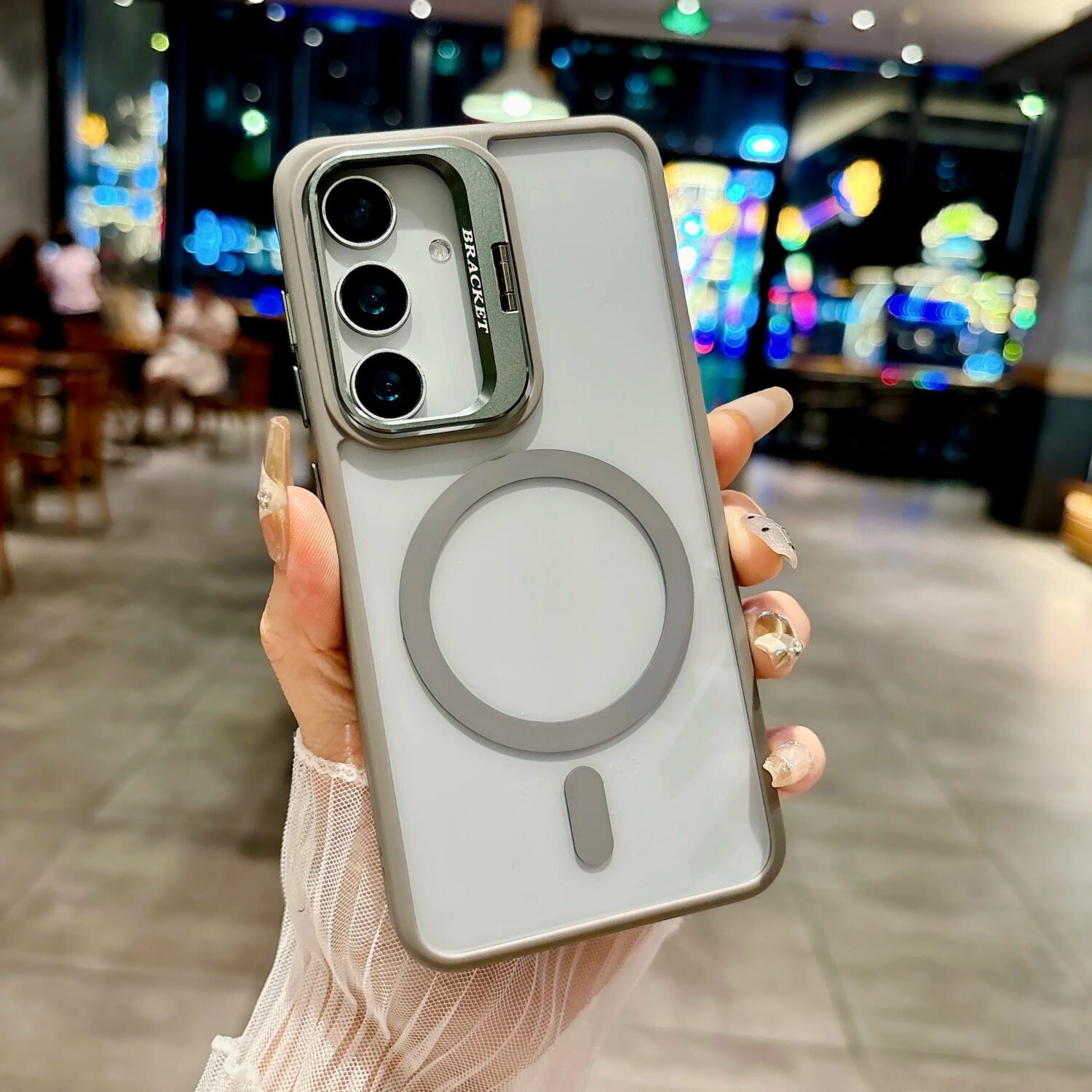 2 Galaxy A56 / A36 - Coque Haut de Gamme Transparente Magsafe Avec Support