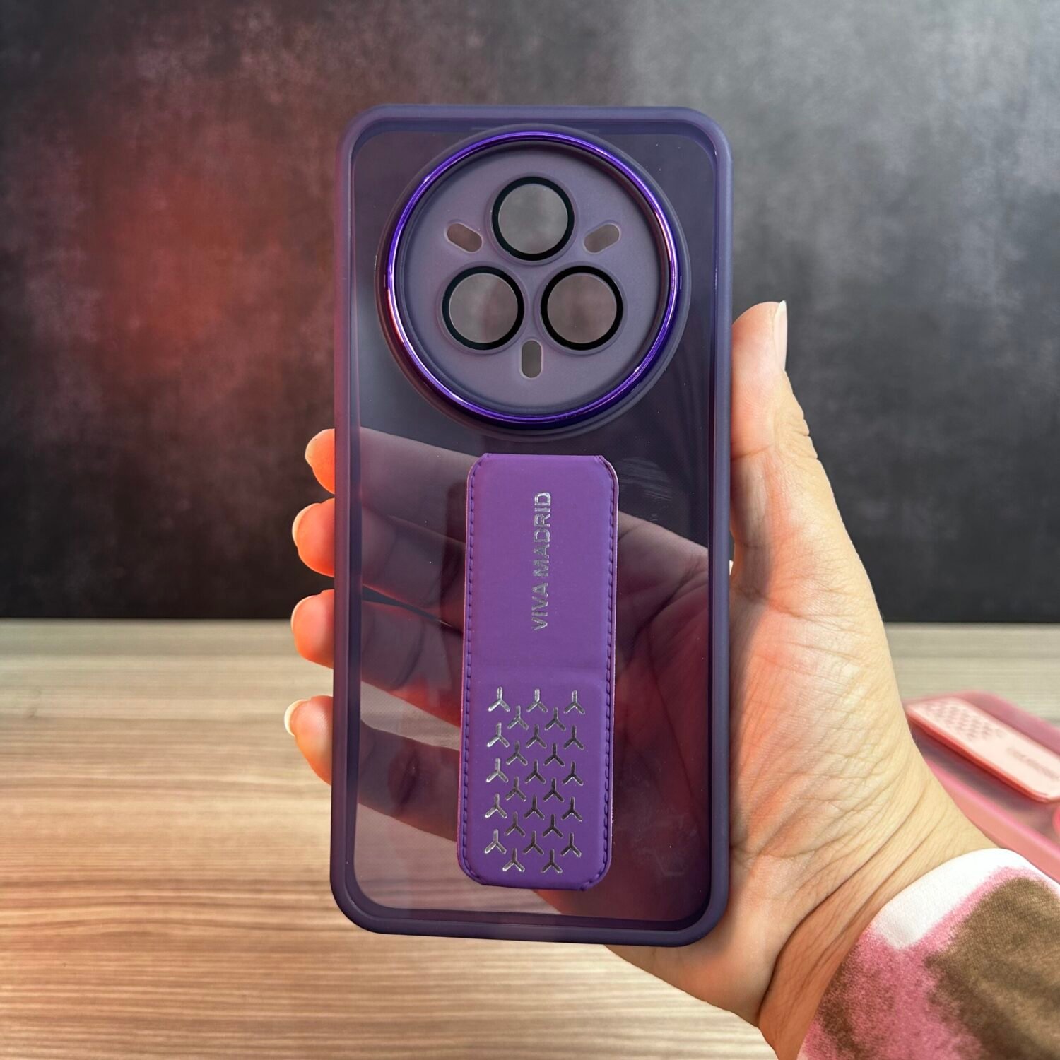 Realme 14 Pro Plus 5G - Coque Transparente Fumée à Sangle de Support