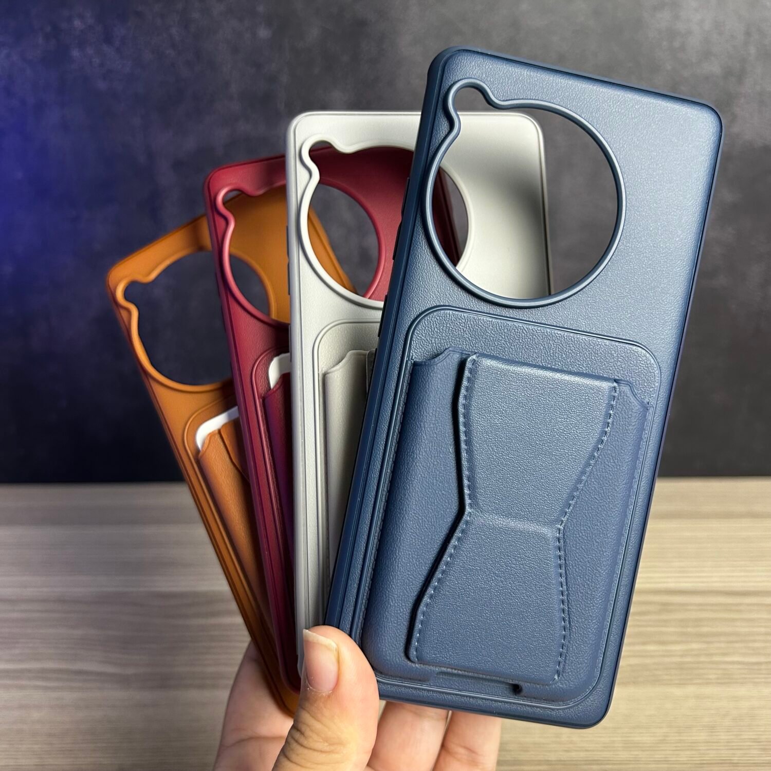 OnePlus 12R - Coque en Silicone Rigide avec Etui Porte Cartes et Support Intégré