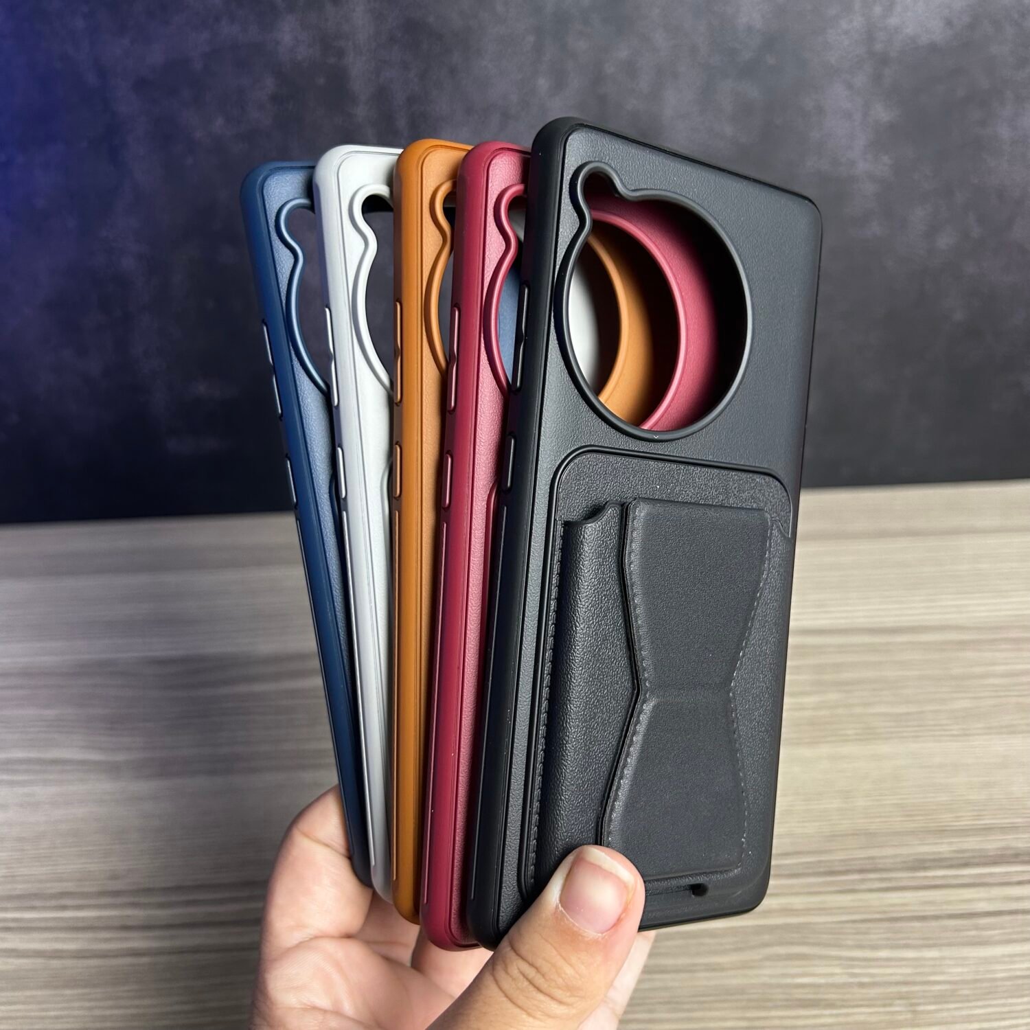OnePlus 12R - Coque en Silicone Rigide avec Etui Porte Cartes et Support Intégré