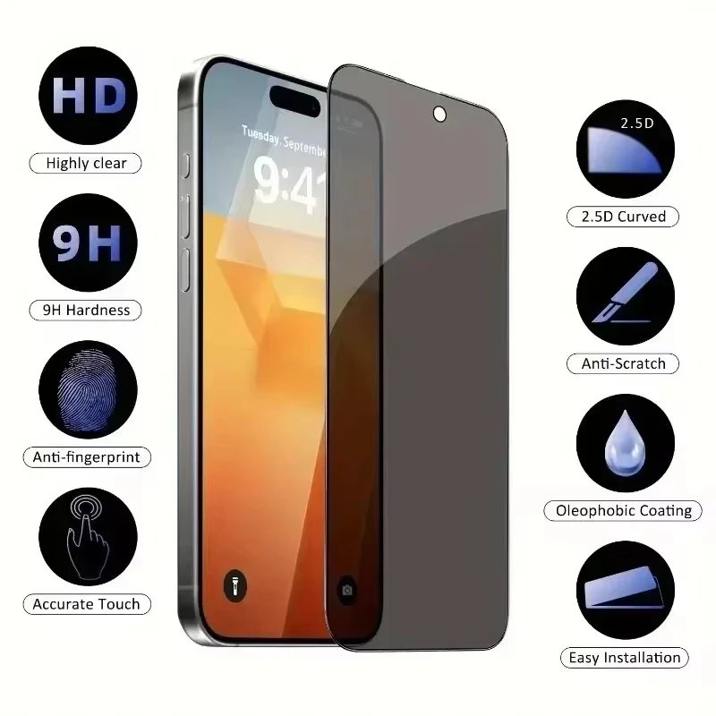 4 iPhone 13 Pro Max - Protection d'Ecran Anti-Espion En Verre ( Privacy Glass )