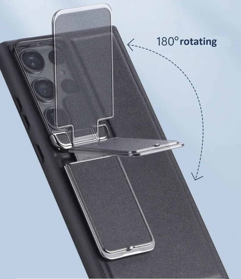 Galaxy S25 Ultra - Coque Haut de Gamme en Cuir Avec Cache Caméra 2 En 1