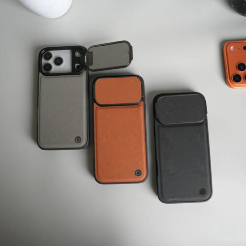 iPhone 17 Pro Max - Coque Haut de Gamme en Cuir Avec Cache Caméra 2 En 1