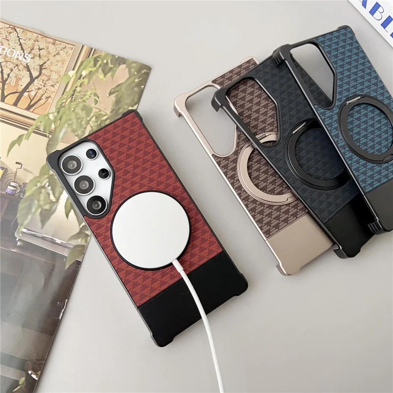 Galaxy S25 Ultra - Coque Haut de Gamme avec Design Premium Métallique sans Bordures et Anneau magnétique 360°