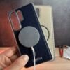Galaxy S26 Ultra- Coque Magnétique Originale Becation avec Bords Chromés et dos en Cuir PU