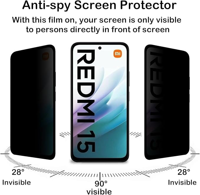 61QfhW2ny9L._AC_SX679_ Redmi 15 5G/4G - Protection d’Ecran Anti-Espion En Verre ( Privacy Glass )