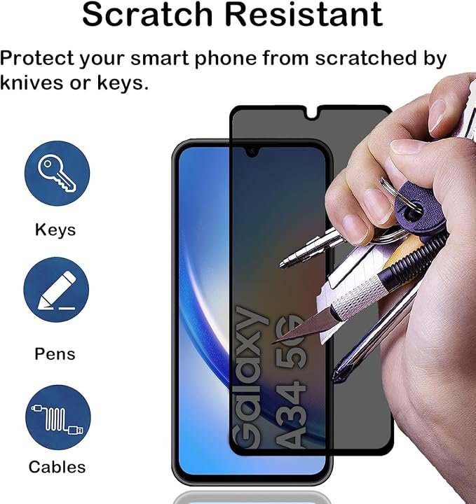 Galaxy A34 - Protection d'Ecran Anti-Espion En Verre ( Privacy Glass )