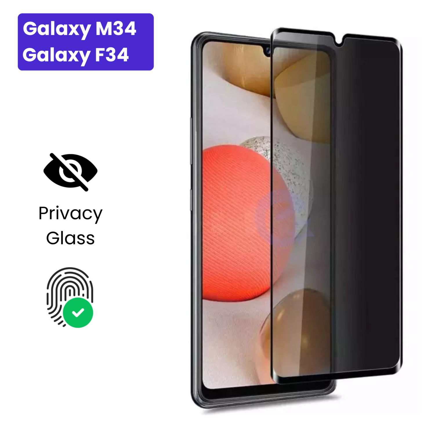 Galaxy M34 | Galaxy F34 - Protection d'Ecran Anti-Espion En Verre ( Privacy Glass )