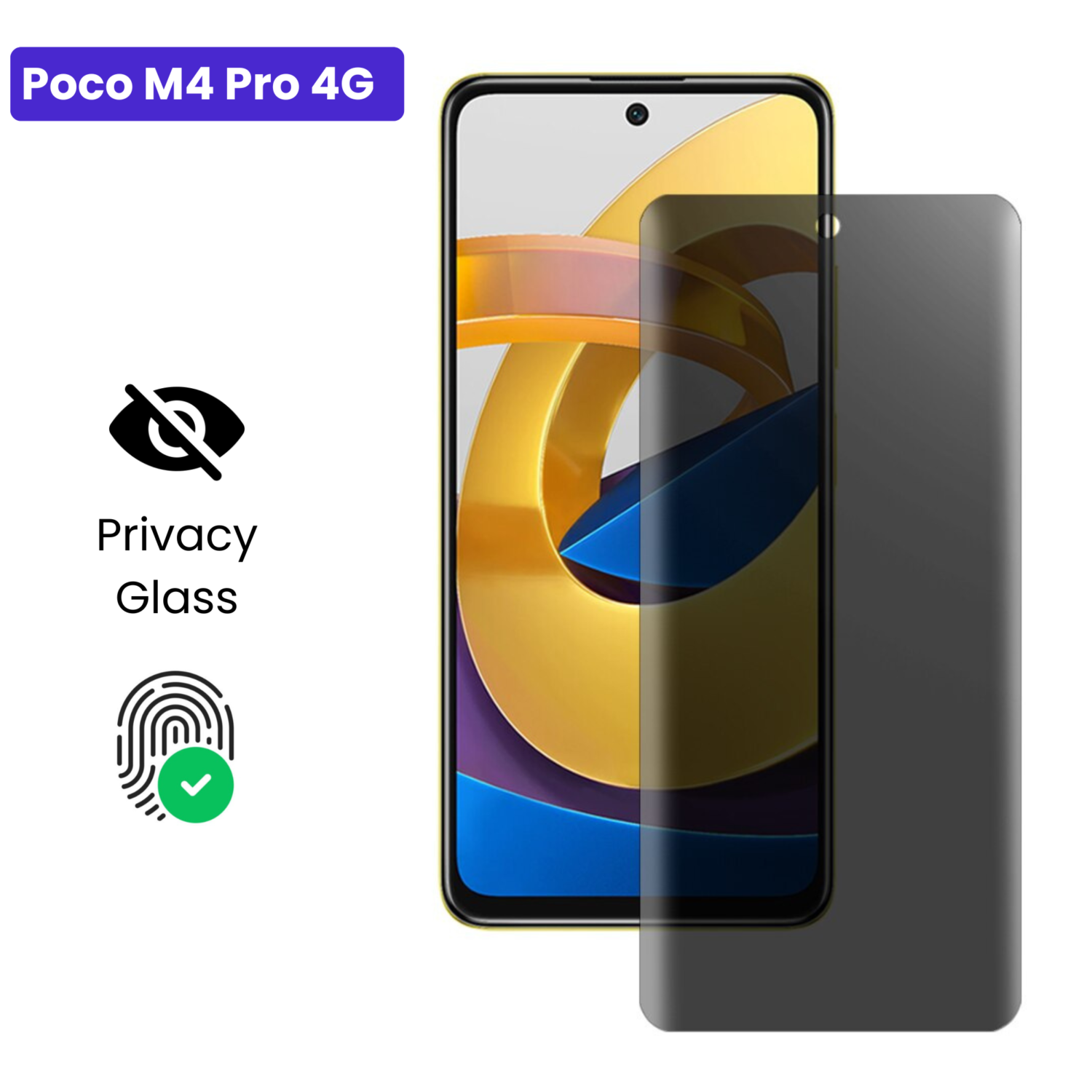 Galaxy A24 5G Galaxy A25 5G (32) Poco M4 Pro 4G - Protection d’Ecran Anti-Espion En Verre ( Privacy Glass )
