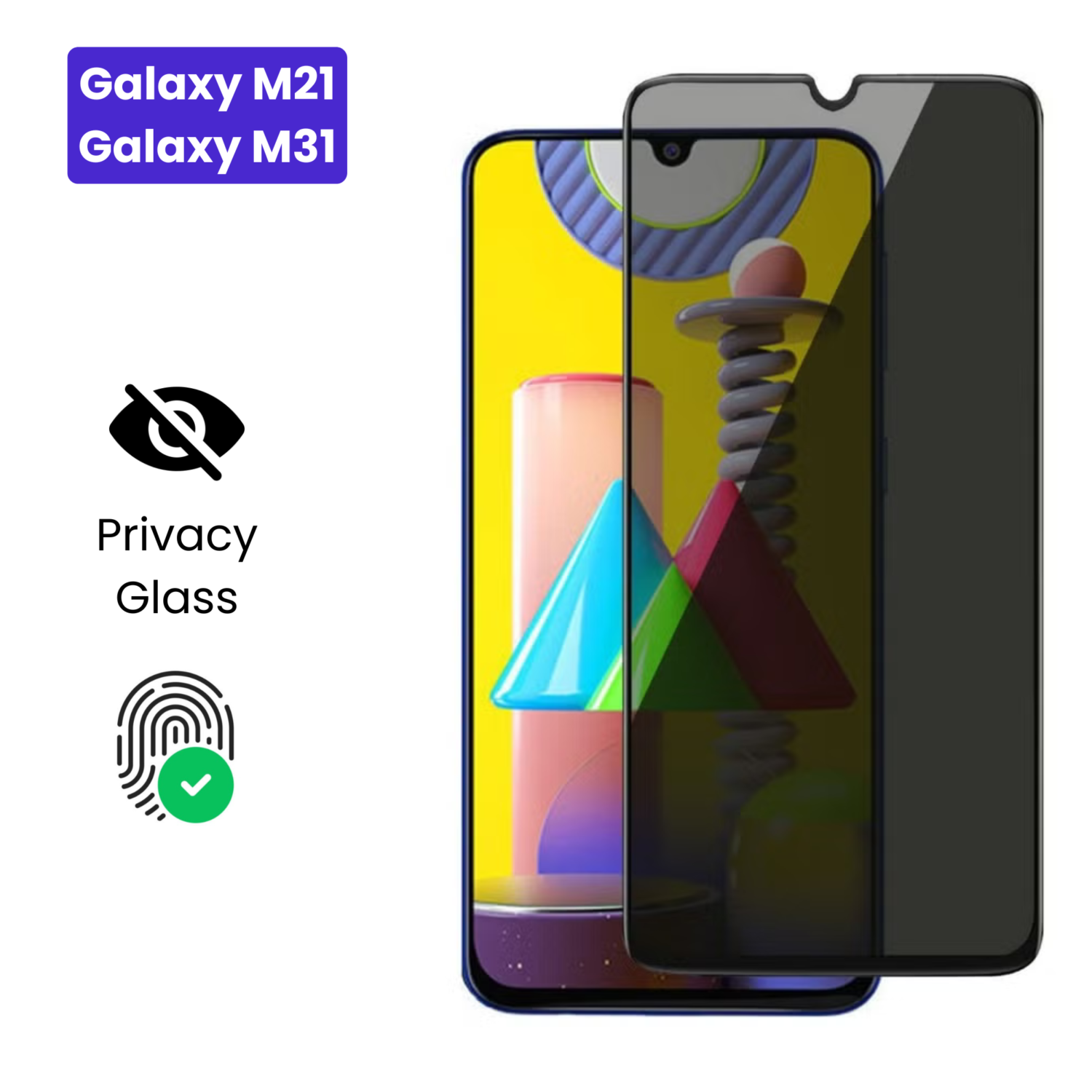 Galaxy A24 5G Galaxy A25 5G (35) Galaxy M21 | Galaxy M31 - Protection d’Ecran Anti-Espion En Verre ( Privacy Glass )