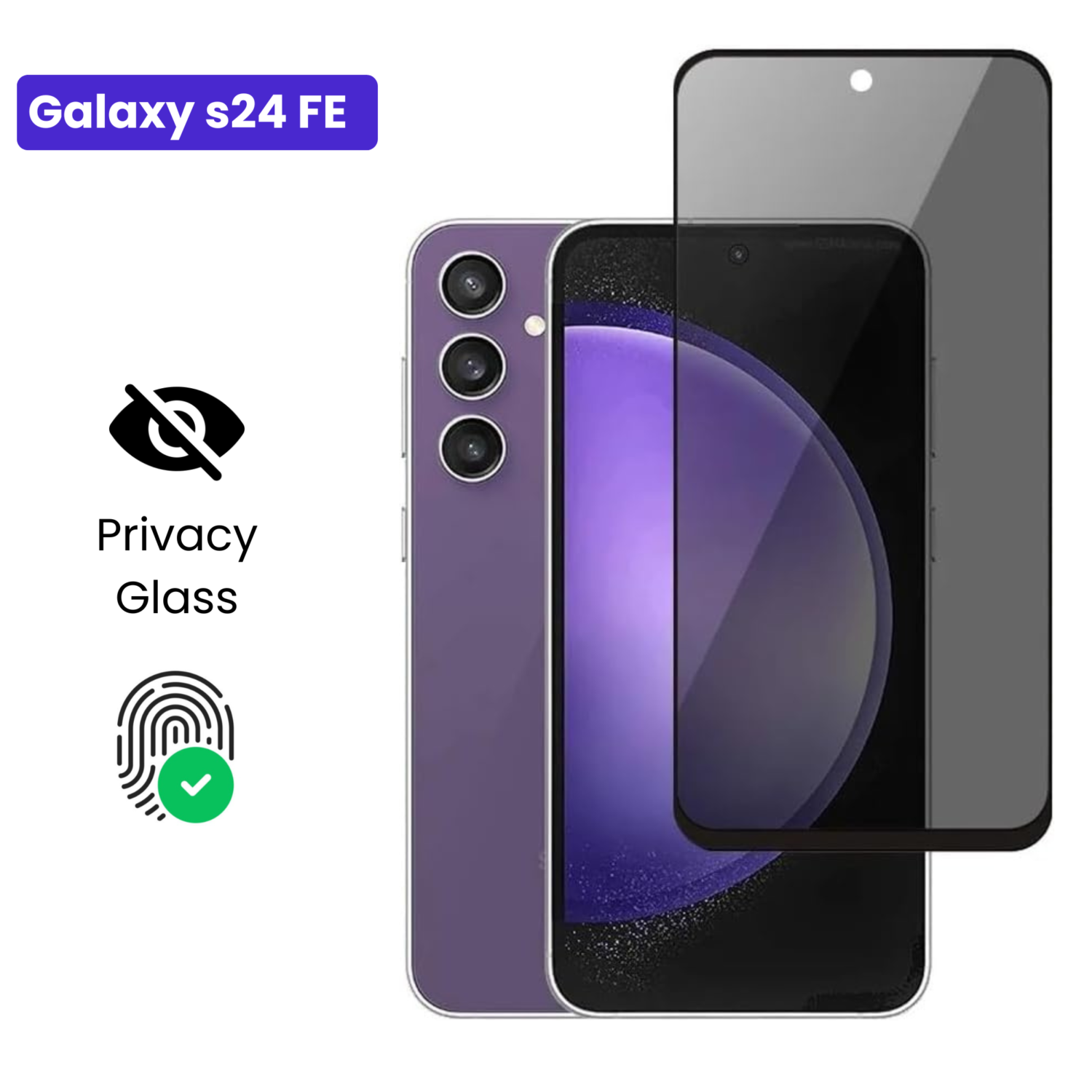 Galaxy S24 FE - Protection d’Ecran Anti-Espion En Verre ( Privacy Glass )