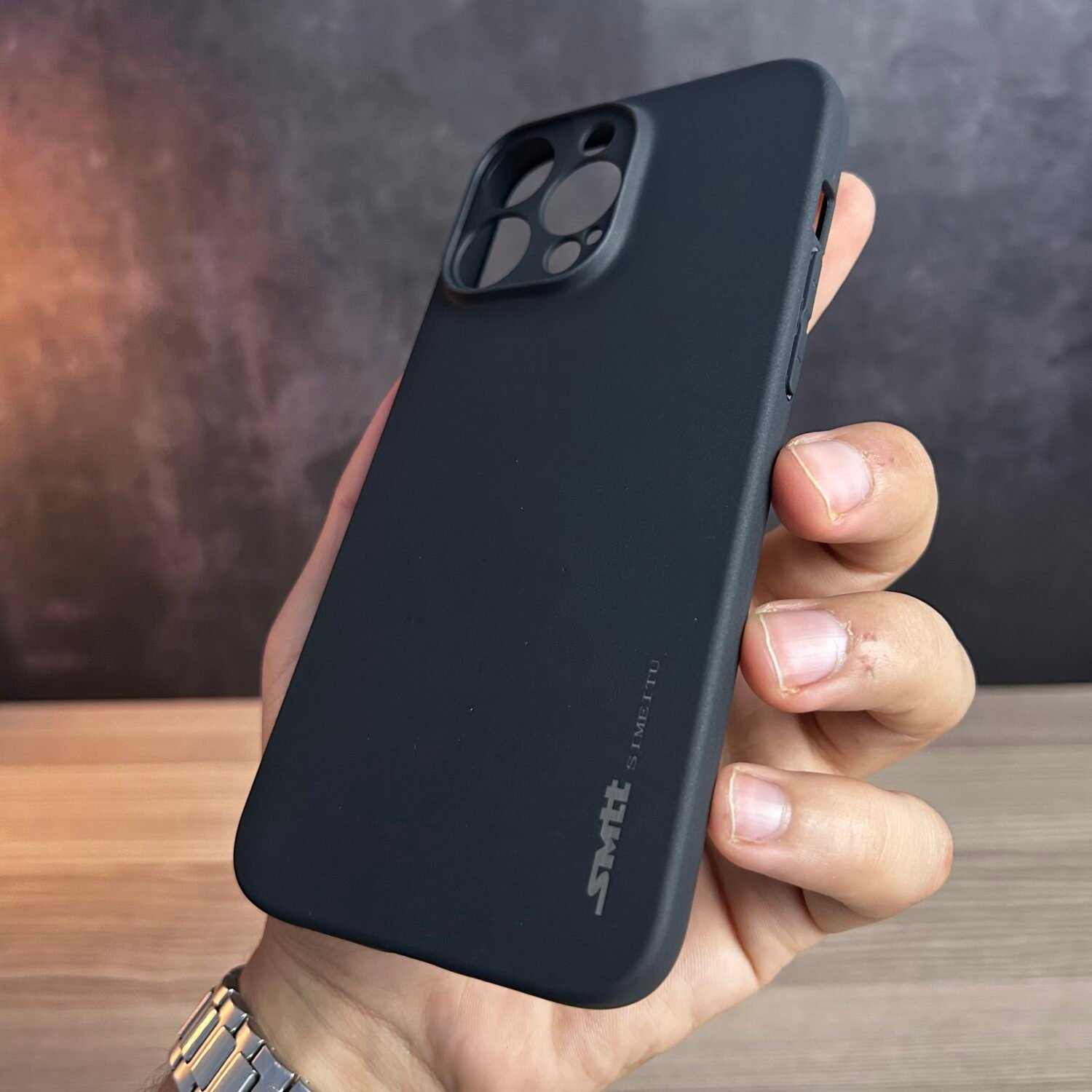 IMG_7216 iPhone 13 Pro Max - Coque en Silicone Noir Originale SIMEITU